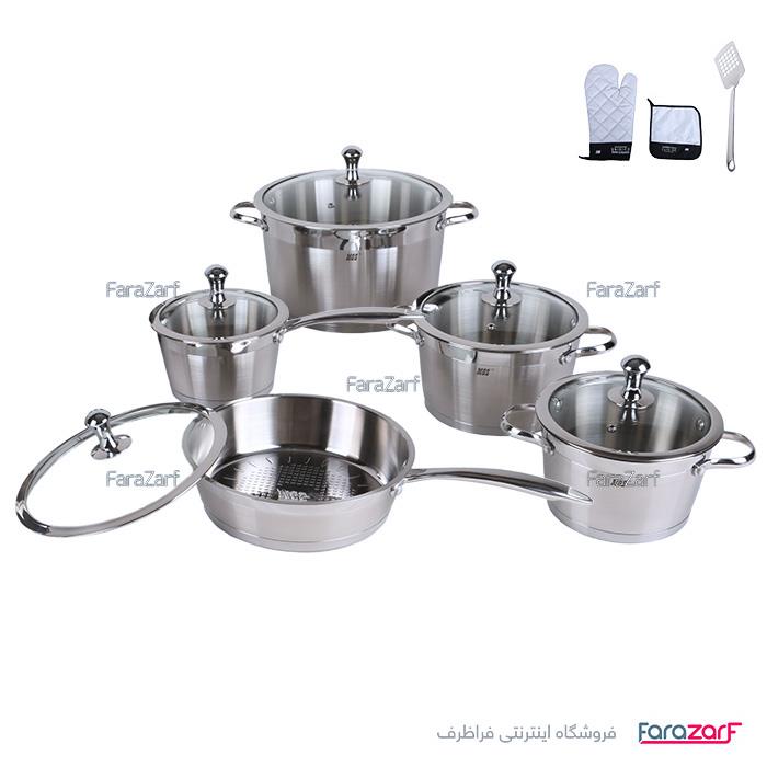 سرویس قابلمه 10 پارچه استیل MGS